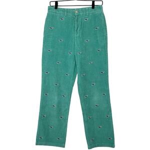 Vineyard Vines Embroidered Whale Corduroy Pants Green Size Small